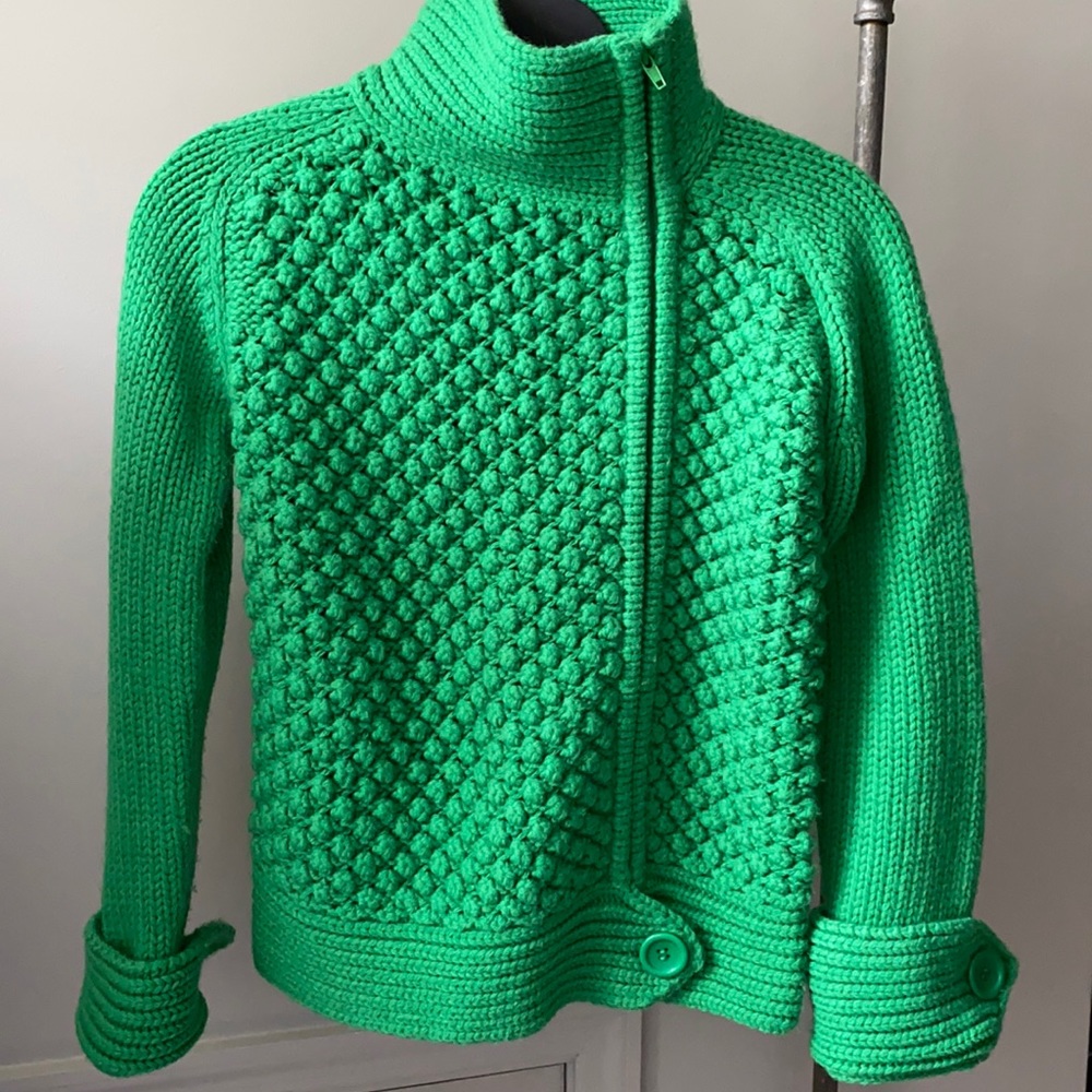 Green Moda International Full Zip Sweater
